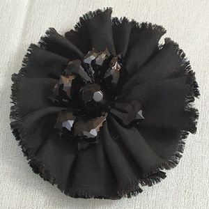 NEW LOFT Black Floral Beaded Pin Brooch #428